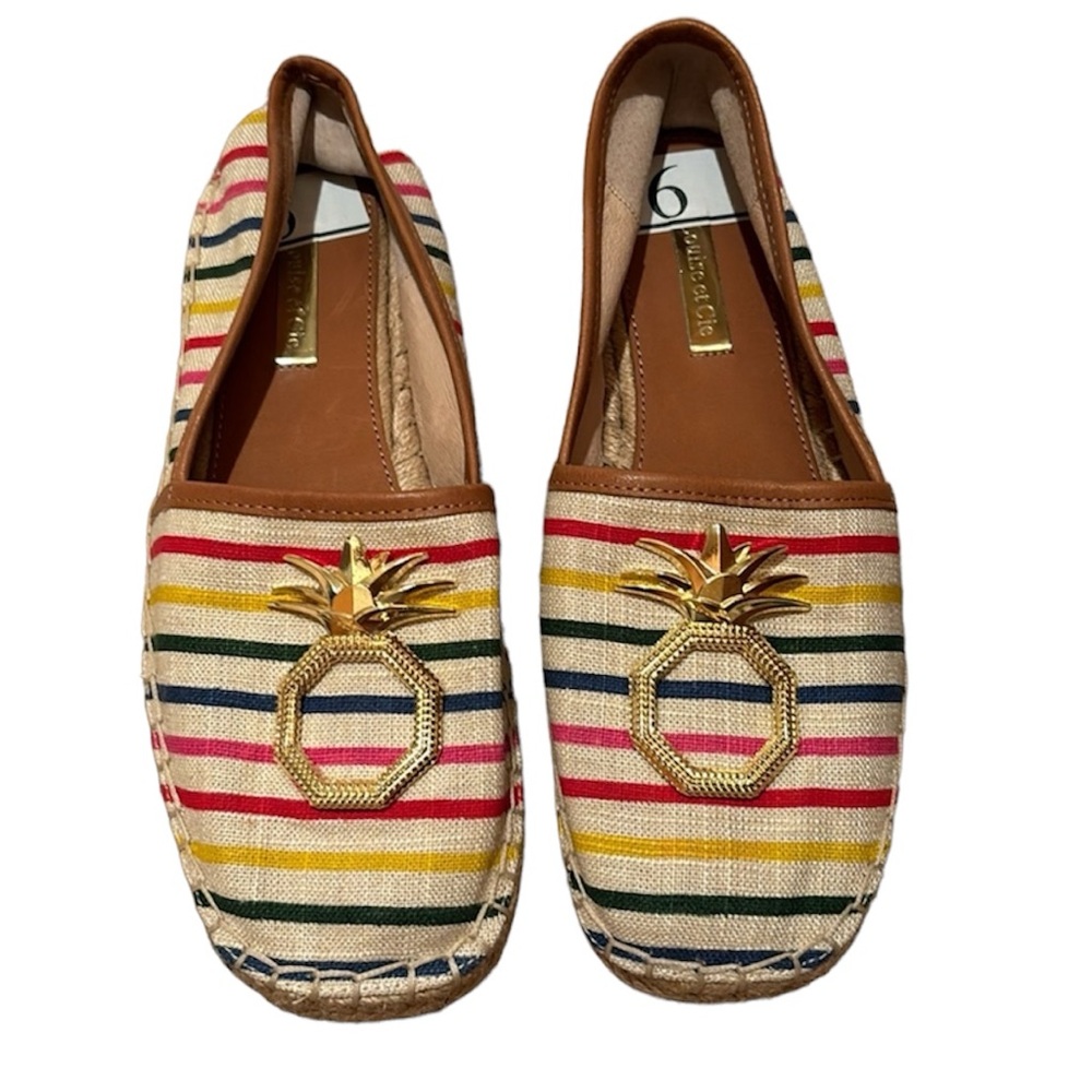 NWT LOUISE ET CIE PINEAPPLE VACAY STRIPE SHOES 6